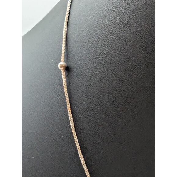 VTG 925 Sterling Box Chain Bead Ball Station 20" Necklace & 9" Bracelet Set - Picture 2 of 8